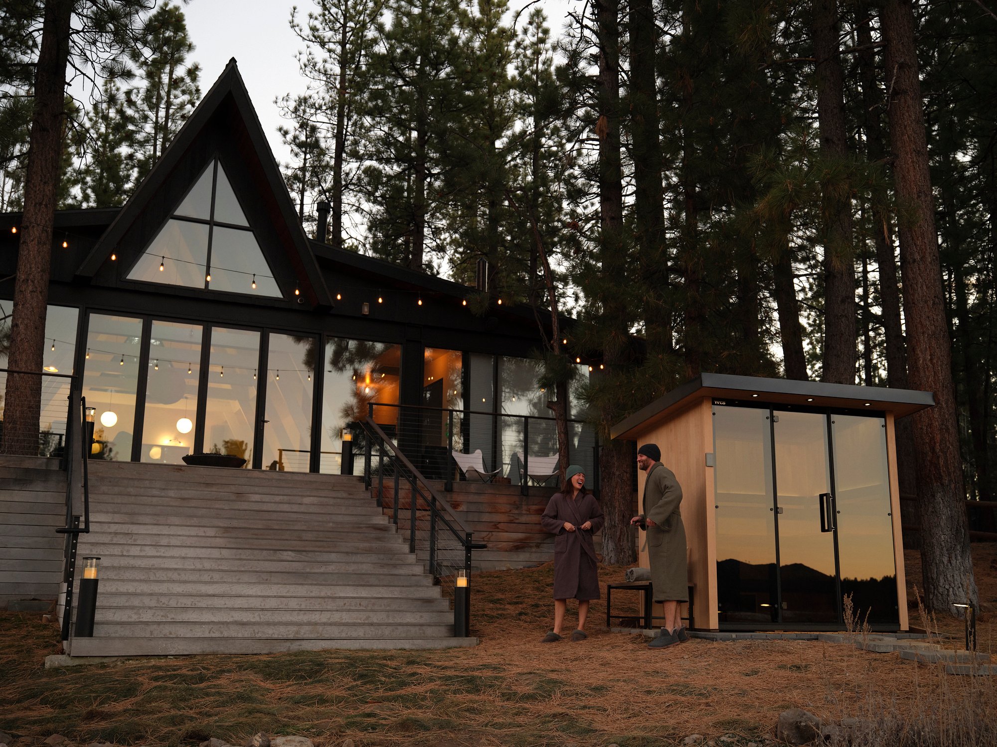 An image of an outdoor sauna