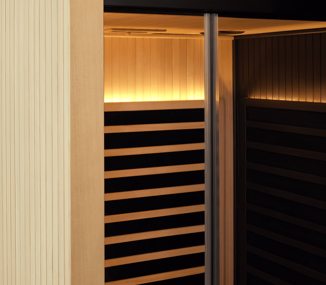 Up close product details of A Tylo sauna